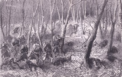 Escarmouche dans les bois à l