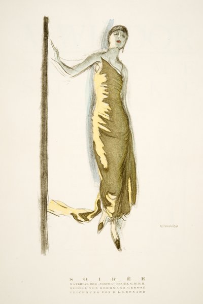 Soirée, from Styl, pub.1922 (pochoir print) - German School