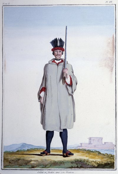 Vêtements du soldat : soldat en action avec son manteau - German School