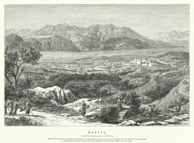 Sparte, Grèce antique (gravure) - German School