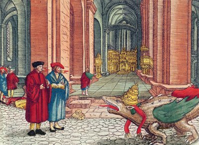 Parler en langues, Pentecôte, de la Bible de Luther, vers 1530 - German School