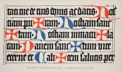 Spécimen du Missel de Wurtzburg, écrit vers 1470 ou 1480 - German School