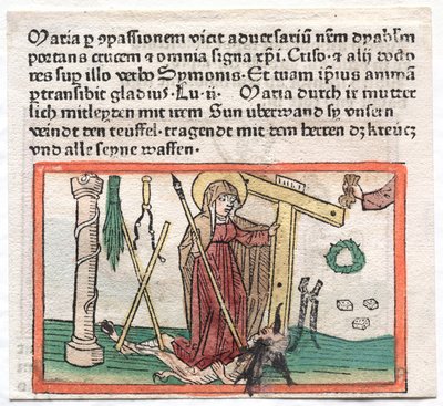 Spiegel Menslicher Behaltnis : La Vierge Marie surmontant un diable, 1400s - German School