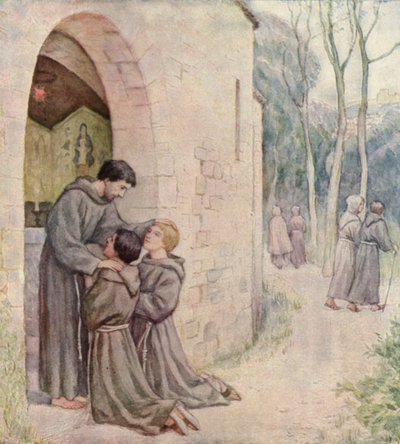 La première mission de saint François (lithographie couleur) - German School
