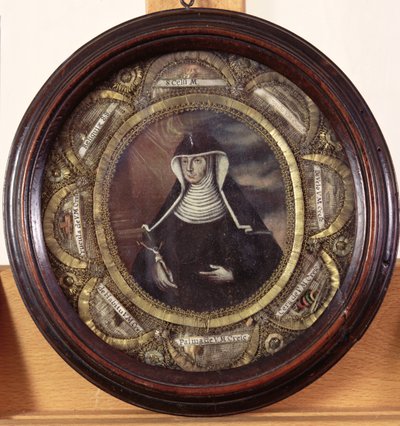 Sainte Maria Crescentia Hoess (1682-1744) entourée de reliques de la sainte - German School
