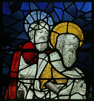 Saint Matthieu et un autre apôtre à la mort de la Vierge Marie - German School