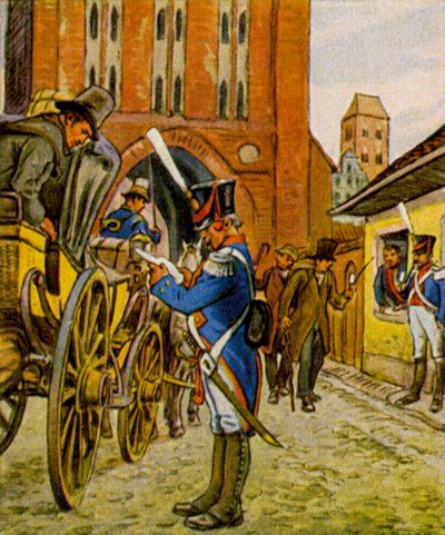 Soldats de la ville à la porte - German School