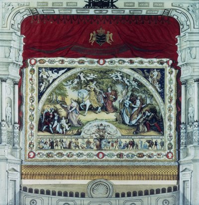 Scène et rideau décoratif du théâtre de Dresde - German School