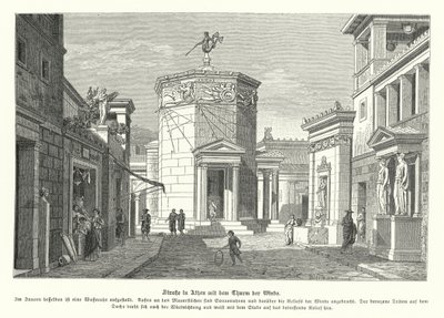Rue et la Tour des Vents à Athènes, Grèce antique - German School