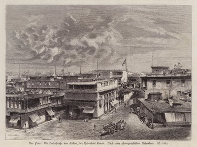 Rue menant au port de Callao, port de Lima, Pérou - German School