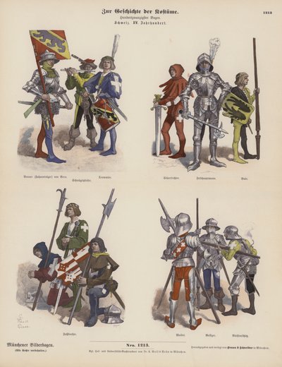 Costumes militaires suisses du 15ème siècle - German School