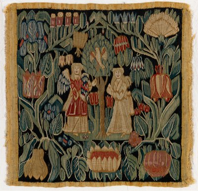 Housse de coussin en tapisserie représentant l