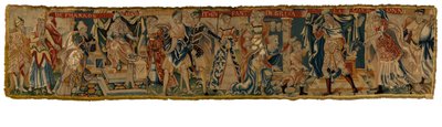 Tapisserie représentant Moïse jetant la couronne de Pharaon et étant puni, du Rhin - German School