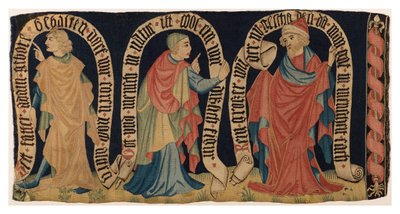 Fragment de tapisserie représentant Trois Prophètes, de Franconie - German School
