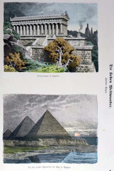 Temple de Diane à Éphèse et les Pyramides de Gizeh, d