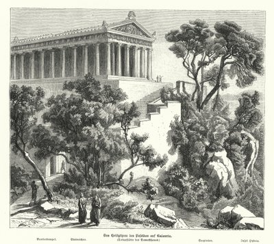 Temple de Poséidon, Kalaureia, Grèce, où Démosthène s