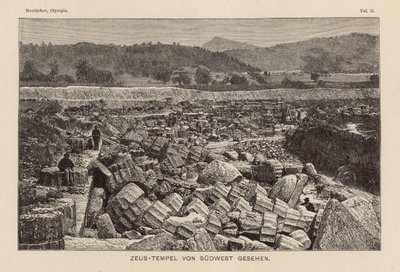Temple de Zeus, Olympie (gravure) - German School