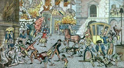 Atrocités terribles commises à Paris, 10 août 1792 - German School