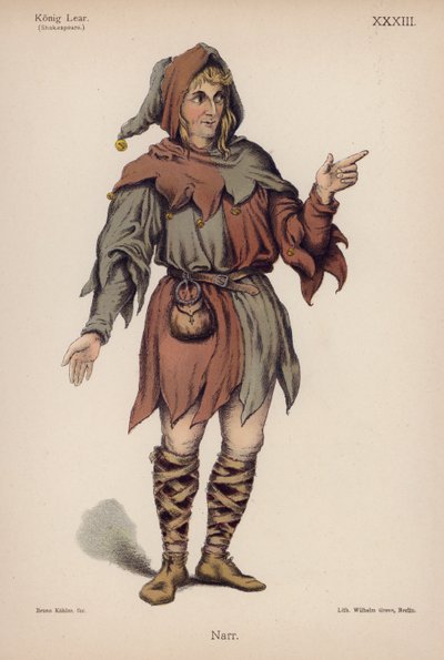 Le fou, du Roi Lear de Shakespeare - German School
