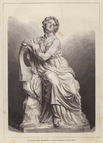 La Muse en deuil, statue en marbre du sculpteur allemand Robert Cauer l
