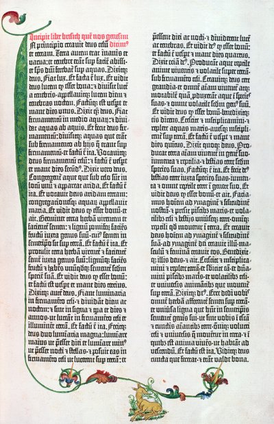 La Bible de Gutenberg, Mayence vers 1450-55 - German School