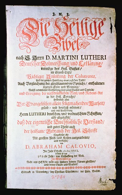 La Sainte Bible, Vol. I., 1681 - German School