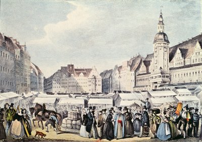 La Foire de Leipzig en 1830 - German School