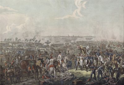 Le prince de Schwarzenberg apportant la nouvelle de la victoire à la bataille de Leipzig aux souverains alliés le soir du 18 octobre 1813 - German School