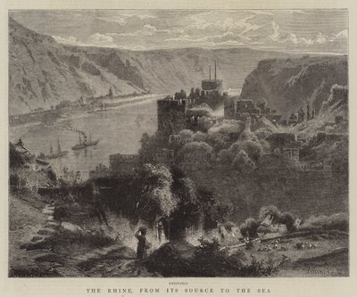 Le Rhin, de sa source à la mer (gravure) - German School