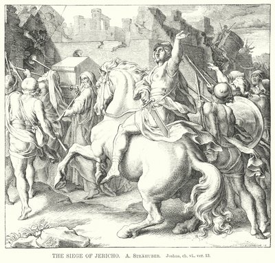Le Siège de Jéricho, Josué, ch vi, ver 13 (gravure) - German School