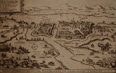 Le Siège de Zolnock par les Turcs en 1552, illustration d