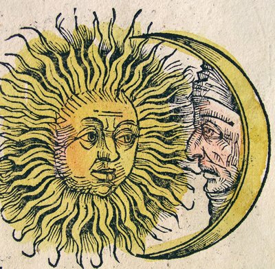 Le Soleil et la Lune, publié dans la Chronique de Nuremberg, 1493 - German School