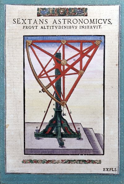 Le sextant astronomique dans « Astronomiae instituatae machanicia » par Tycho Brahe (1546 - 1601), Wandsbeck - German School