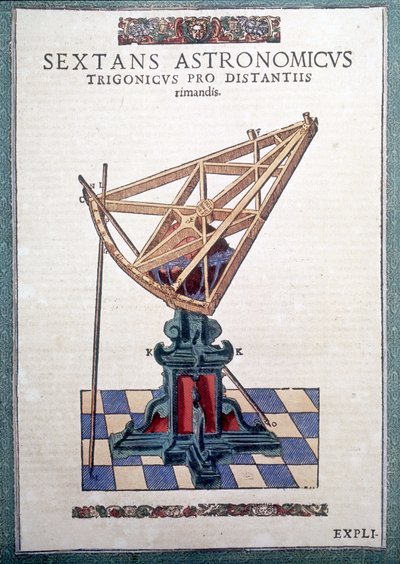 Le sextant astronomique dans "Astronomiae instituatae machanicia" de Tycho Brahe (1546 - 1601), Wandsbeck - German School