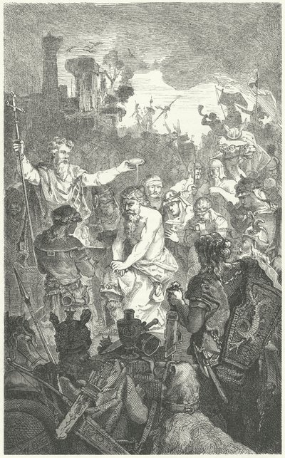 Le baptême de Clovis Ier, roi des Francs, 496 (gravure) - German School