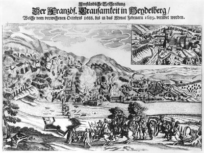 La prise et la destruction de Heidelberg par les Français en février 1689 - German School