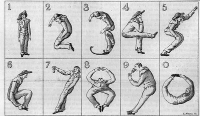 Les dix figures par Arlequin. (Réduction de la moitié de l