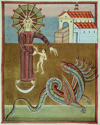 La femme vêtue de soleil attaquée par le dragon à sept têtes, fac-similé de l