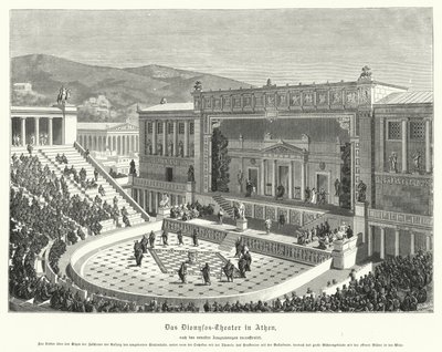 Théâtre de Dionysos Eleuthereus, Athènes, Grèce antique (gravure) - German School