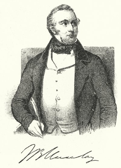 Thomas Babington Macaulay, historien et écrivain britannique (gravure) - German School