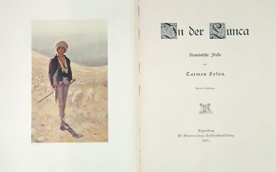 Page de titre du roman In der Lunca par Carmen Sylva, publié à Ratisbonne 1906 - German School