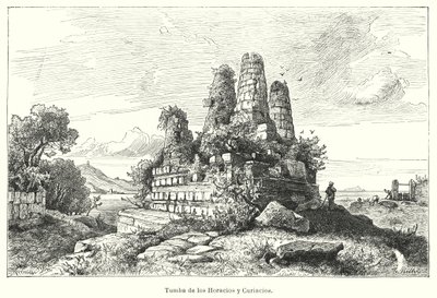 Tombe des Horaces et des Curiaces, guerriers de la légende romaine antique - German School