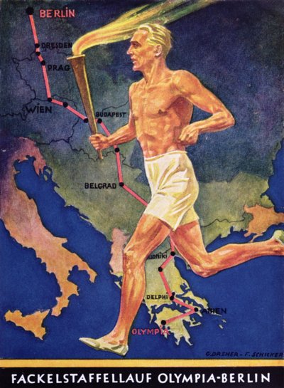 Porteur de torche aux Jeux olympiques de Berlin, 1936 - German School