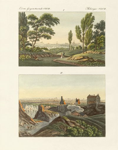 Deux vues de Paris - German School