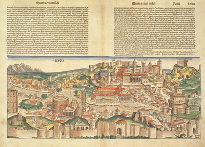 Vue de la ville de Rome, tirée de la Chronique de Nuremberg par Hartmann Schedel, 1493 - German School