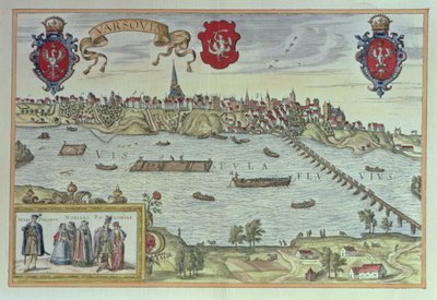 Vue de la ville de Varsovie au bord de la Vistule, de 