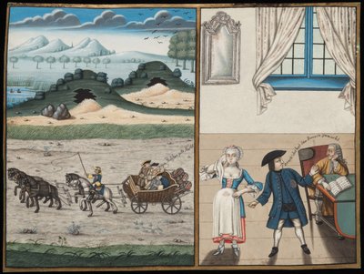 Scène de chariot et un prêteur sur gages - German School