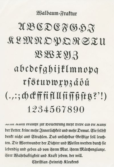 Walbaum Fraktur - German School