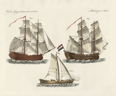 Navires de guerre de différents types - German School