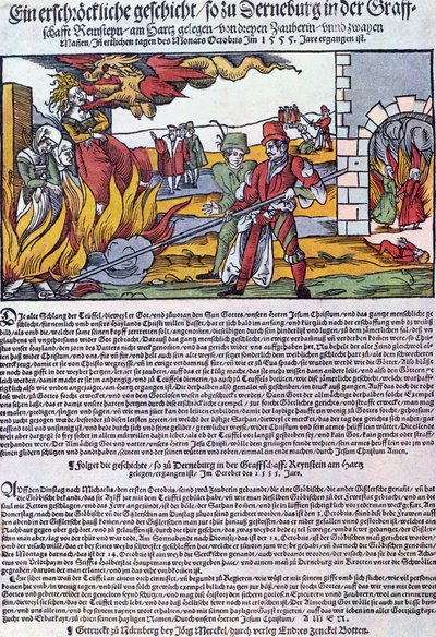 Sorcières brûlées à Derneburg en 1555 - German School
